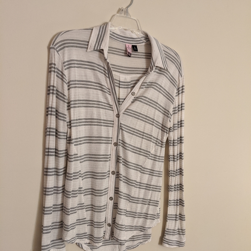 Striped button up blouse